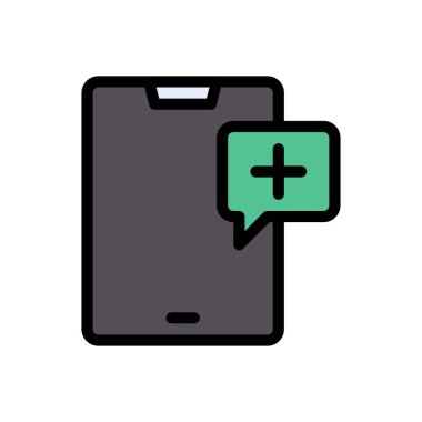 tıbbi mesaj vektörü düz renk simgesi