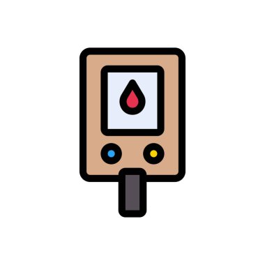 glucometer vektör düz renk simgesi