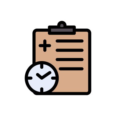 tıbbi rapor vektörü düz renk simgesi