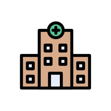 Hastane vektörü düz renk simgesi