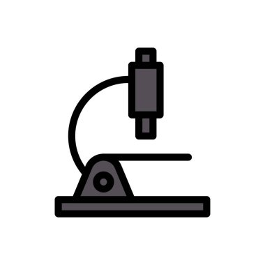 mikroskop vektörü düz renk simgesi