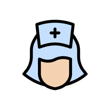 hemşire vektörü düz renk simgesi