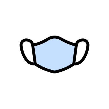 yüz maskesi vektörü düz renk simgesi