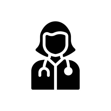 Doktor hanım vektör düz simge