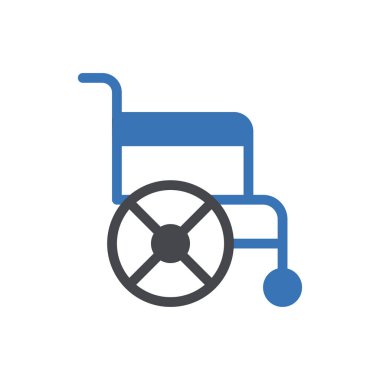 tekerlekli sandalye vektör renk simgesi