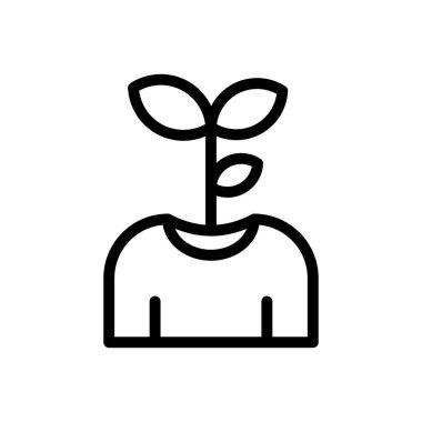 kişilik büyüme vektörü ince çizgi simgesi