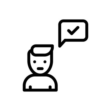 Zihin tik vektörü ince çizgi simgesi