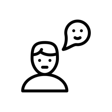 yüz reaksiyon vektörü ince çizgi simgesi