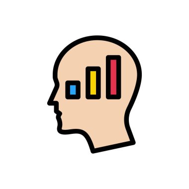 zihin büyüme vektörü düz renk simgesi