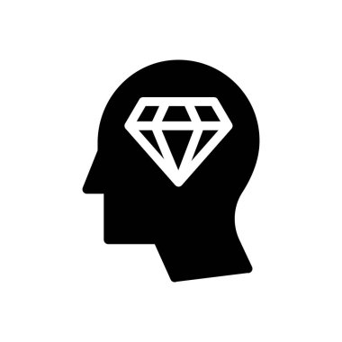 Elmas vektör düz simge zihniyeti