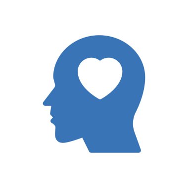 Zihin kalp vektörü renk simgesi