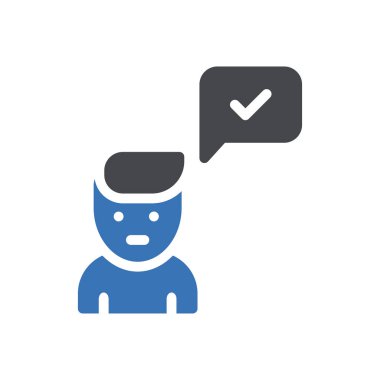 zihinsel set tick vektör glyph renk simgesi