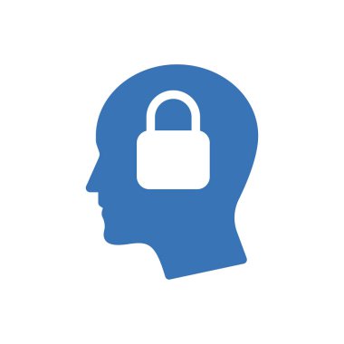 Zihin kilidi vektör renk simgesi