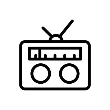 Radyo vektörü ince çizgi simgesi