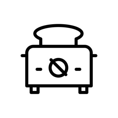 tost makinesi vektörü ince çizgi simgesi