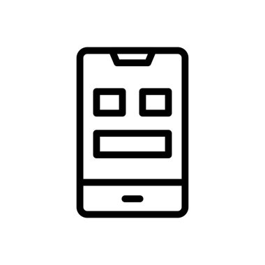 mobil vektör ince çizgi simgesi
