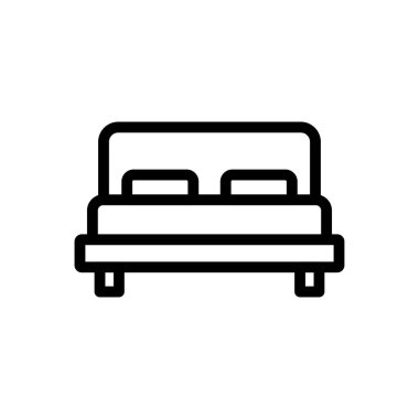 yatak vektörü ince çizgi simgesi