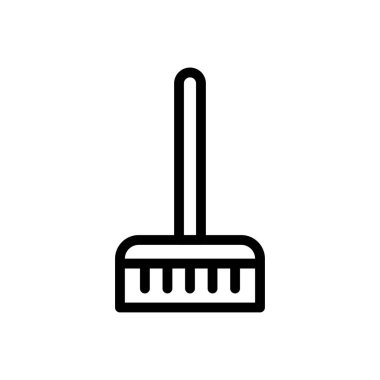 süpürge vektörü ince çizgi simgesi