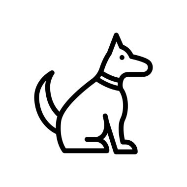 köpek vektörü ince çizgi simgesi
