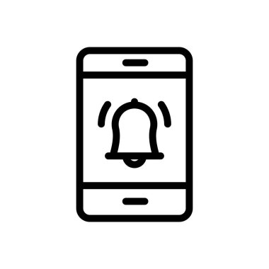 mobil alarm vektörü ince çizgi simgesi