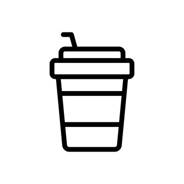 Kahve fincanı vektörü ince çizgi simgesi