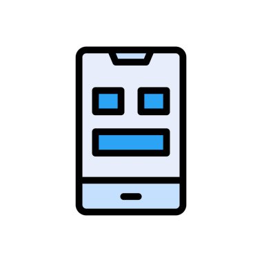 mobil vektör düz renk simgesi