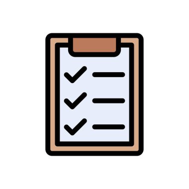 Kontrol listesi vektör düz renk simgesi