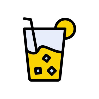 meyve suyu vektörü düz renk simgesi