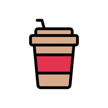 kahve fincanı vektörü düz renk simgesi