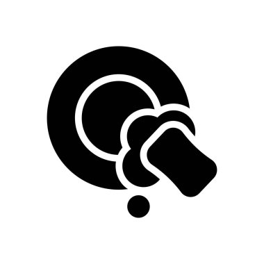 bulaşık yıkama vektörü düz simgesi