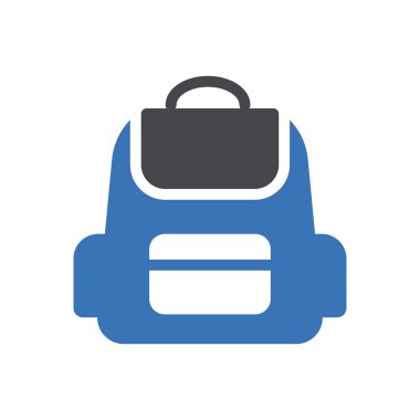 okul çantası vektör renk simgesi