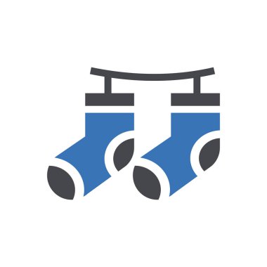 çoraplar vektör kabartma renk simgesini kurutur