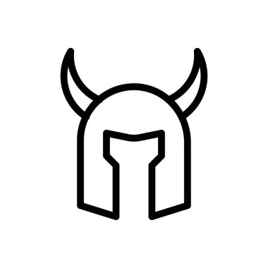 Miğfer savaşçı vektörü ince çizgi simgesi