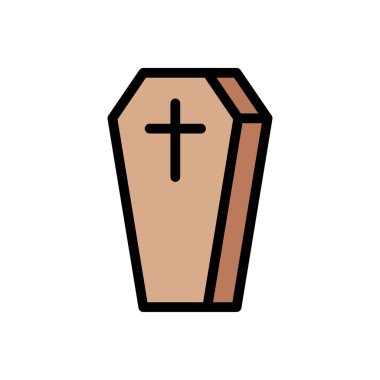 tabut vektörü düz renk simgesi