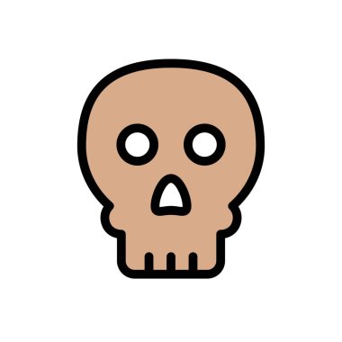 kafatası vektörü düz renk simgesi