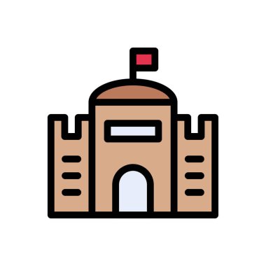 tarihsel vektör düz renk simgesi