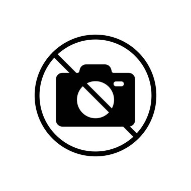 kamera yasağı vektör simgesi düz simgesi