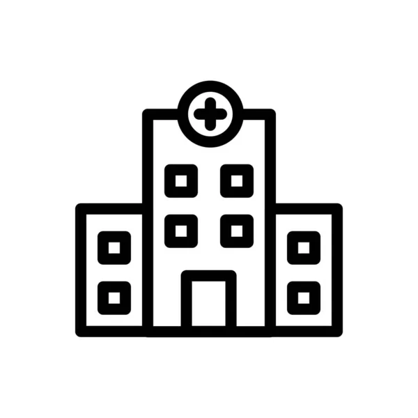Krankenhaus Vektor Dünne Linie Symbol — Stockvektor
