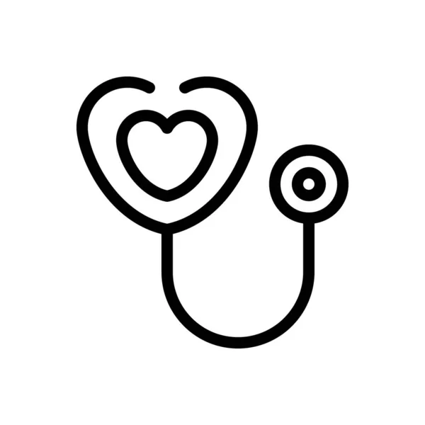 Stethoscope Vector Thin Line Icon — Stock Vector