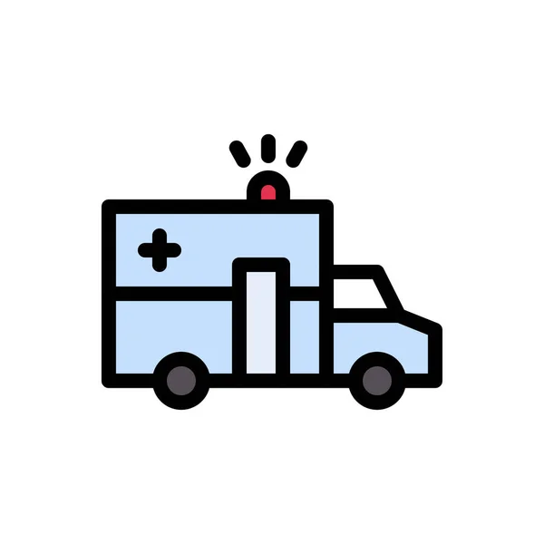 Ambulance Vector Flat Color Icon — Stock Vector