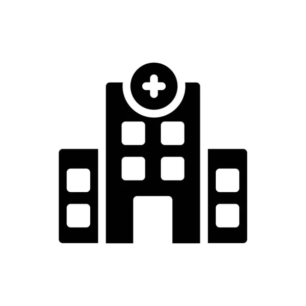 Hospital Vector Glifo Icono Plano — Archivo Imágenes Vectoriales