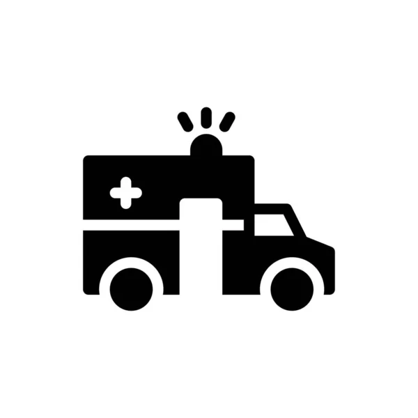 Krankenwagen Vektor Glyphen Flaches Symbol — Stockvektor