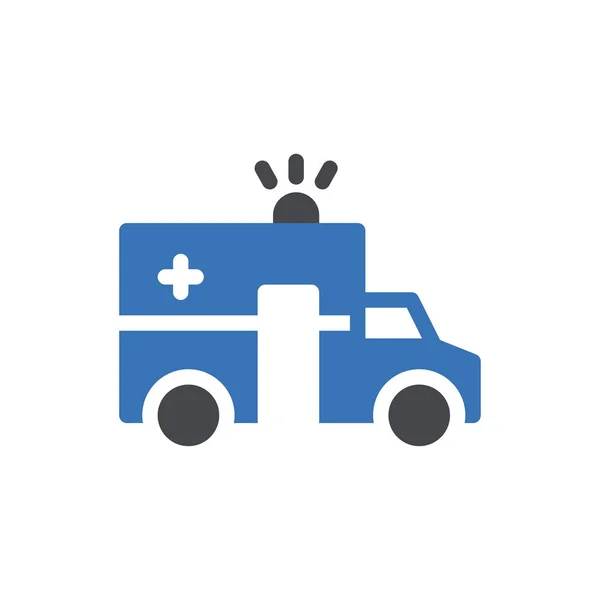 Ambulance Vector Glyph Color Icon — Stock Vector