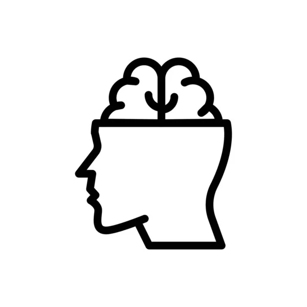 Brain Vector Thin Line Icon — Stock Vector