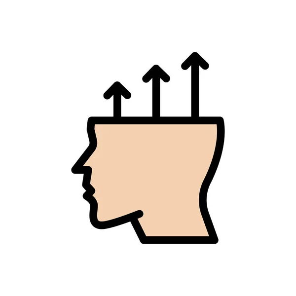 Mind Growth Vector Flat Color Icon — Stock Vector