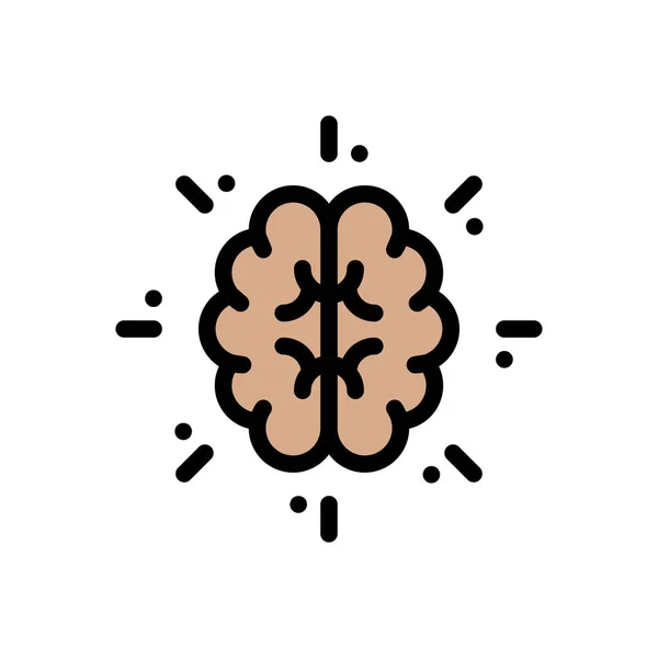 Cerveau Vecteur Plat Icône Couleur — Image vectorielle