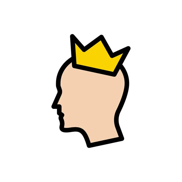 Kopf Krone Vektor Flache Farbe Symbol — Stockvektor