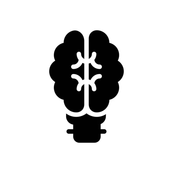 Idea Cerebro Vector Glifo Icono Plano — Archivo Imágenes Vectoriales