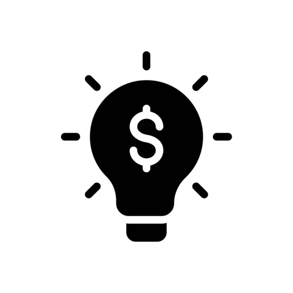 Idee Dollar Vector Glyph Platte Pictogram — Stockvector