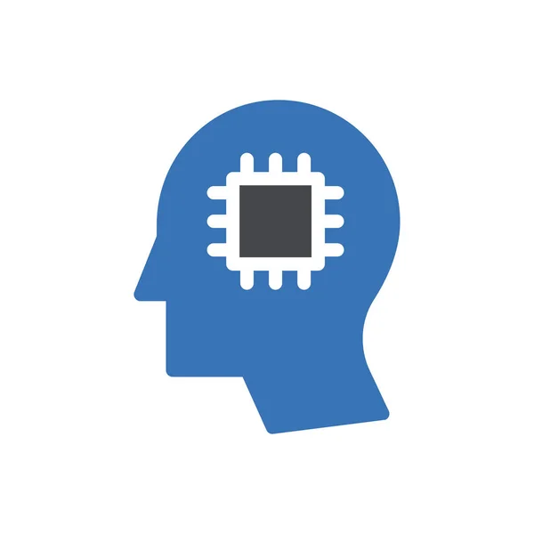 Icona Colore Glifo Vettoriale Chip Mindset — Vettoriale Stock
